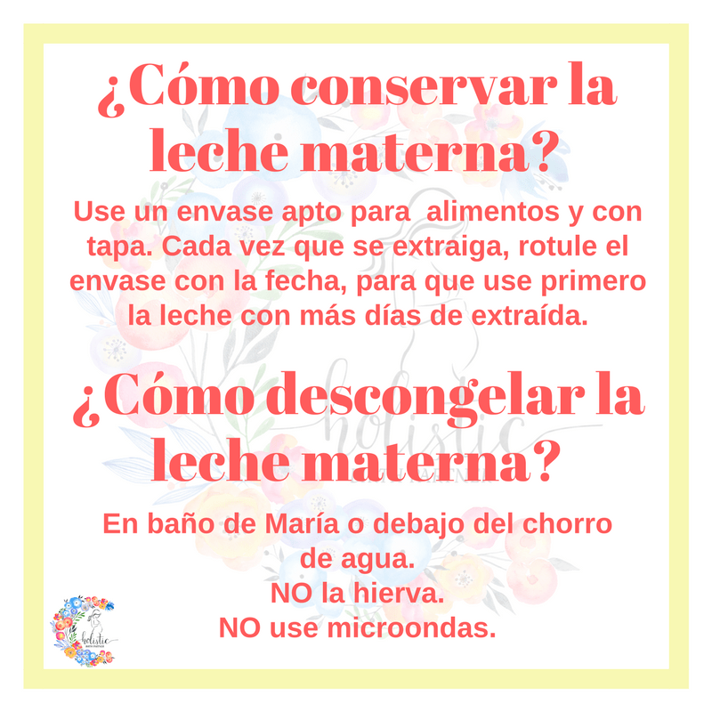 leche materna, conservar, almacenamiento, extracción